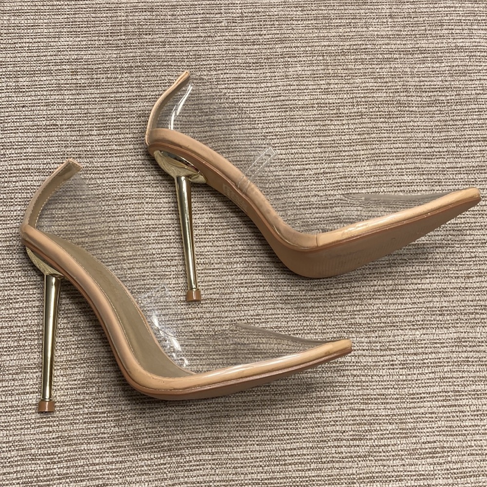 Fashion Nova clear Heels size 6.5 - Picture 3 of 16